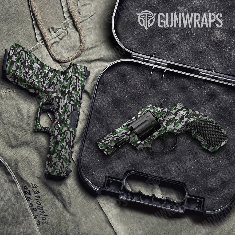 Pistol & Revolver Classic Green Tiger Camo Gun Skin Vinyl Wrap