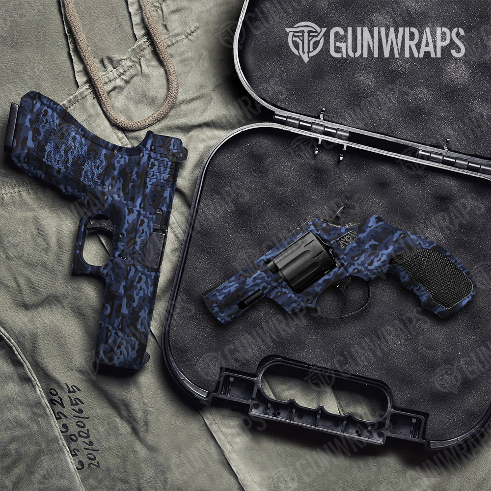 Pistol & Revolver Classic Blue Midnight Camo Gun Skin Vinyl Wrap Supply