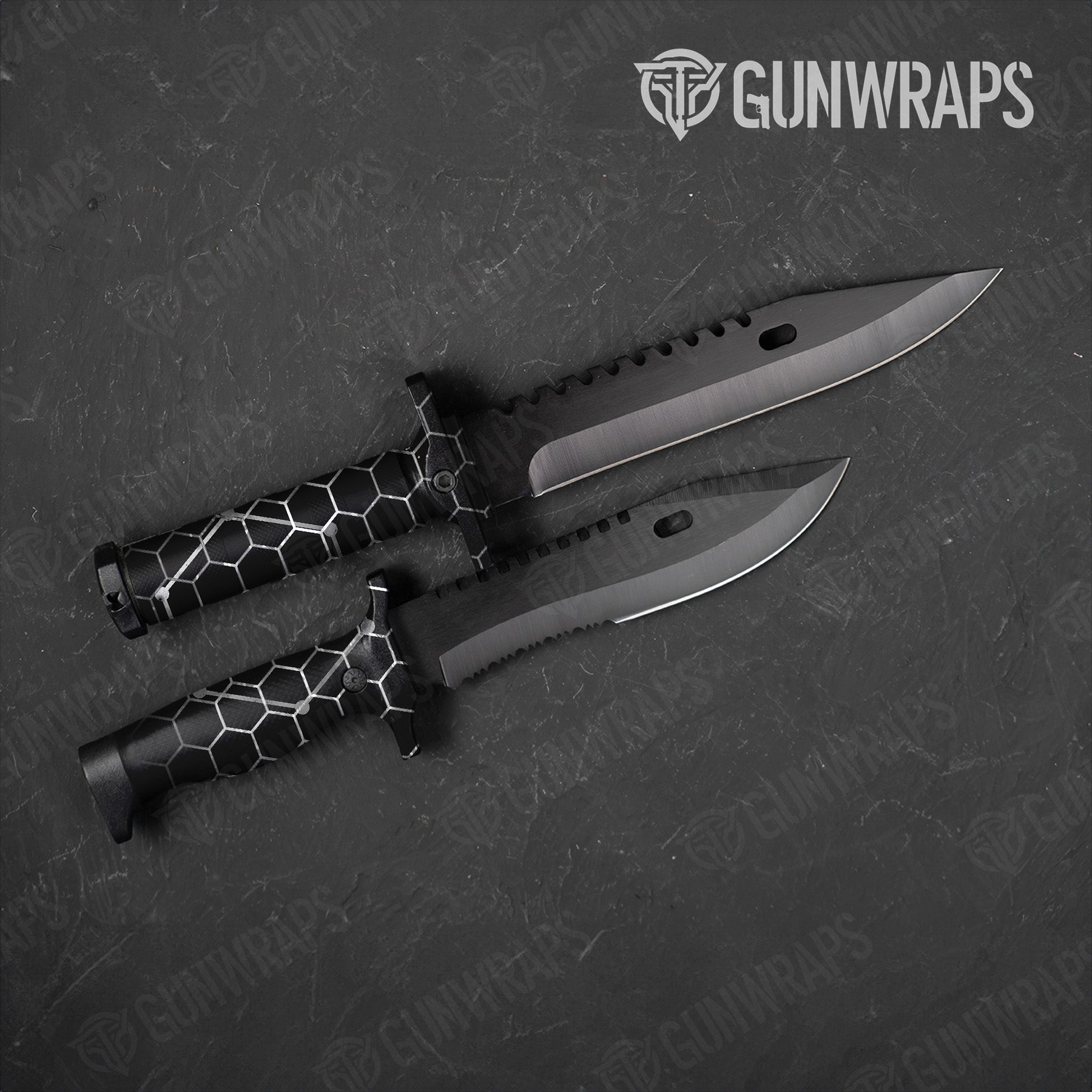 Knife Vivid Hex White Gear Skin Vinyl Wrap