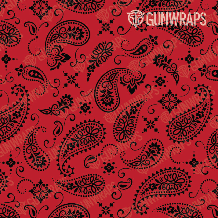 Pistol & Revolver Bandana Red & Black Gun Skin Vinyl Wrap