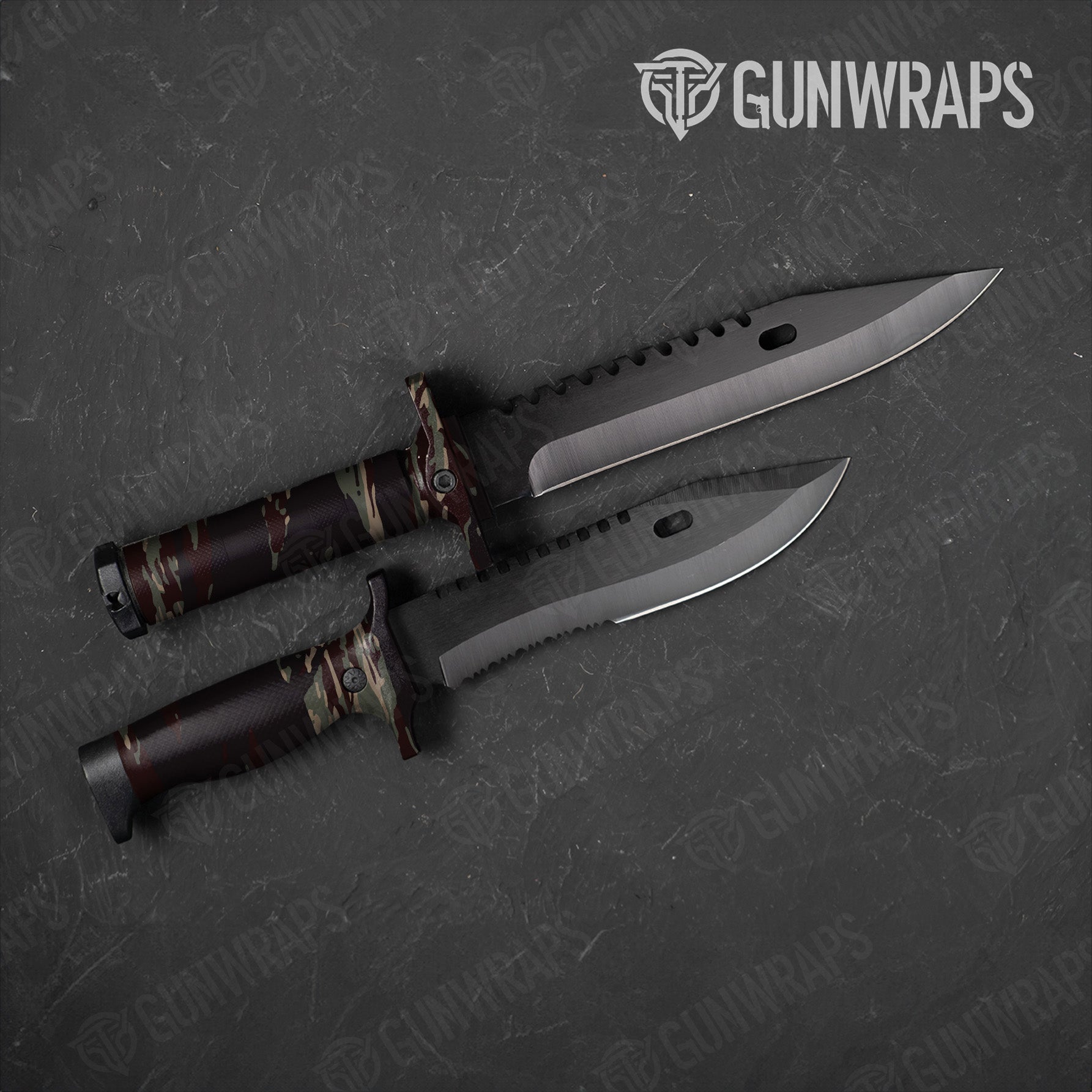 Knife Vietnam Tiger Stripe Militant Blood Gun Skin Vinyl Wrap