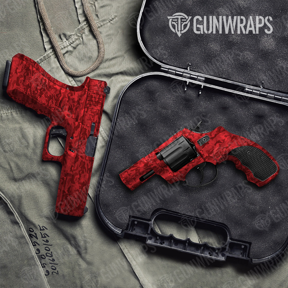 Pistol & Revolver Classic Elite Red Camo Gun Skin Vinyl Wrap Discount