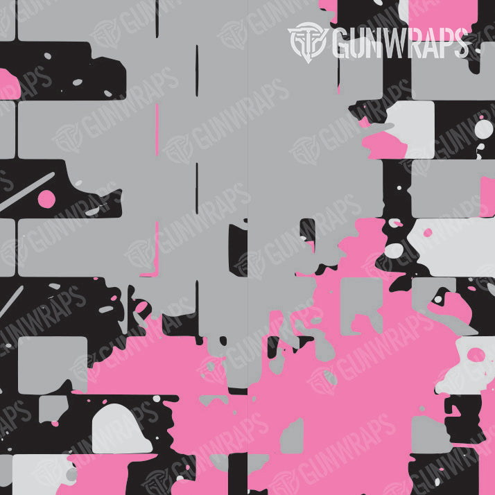 Pistol & Revolver Broken Plaid Pink Camo Gun Skin Vinyl Wrap