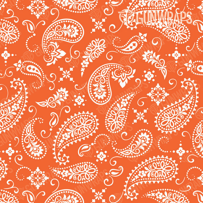 Pistol & Revolver Bandana Orange & White Gun Skin Vinyl Wrap Online now