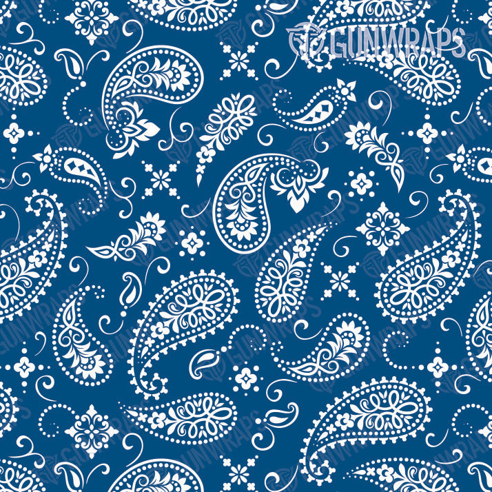 Pistol & Revolver Bandana Blue & White Gun Skin Vinyl Wrap Online Sale