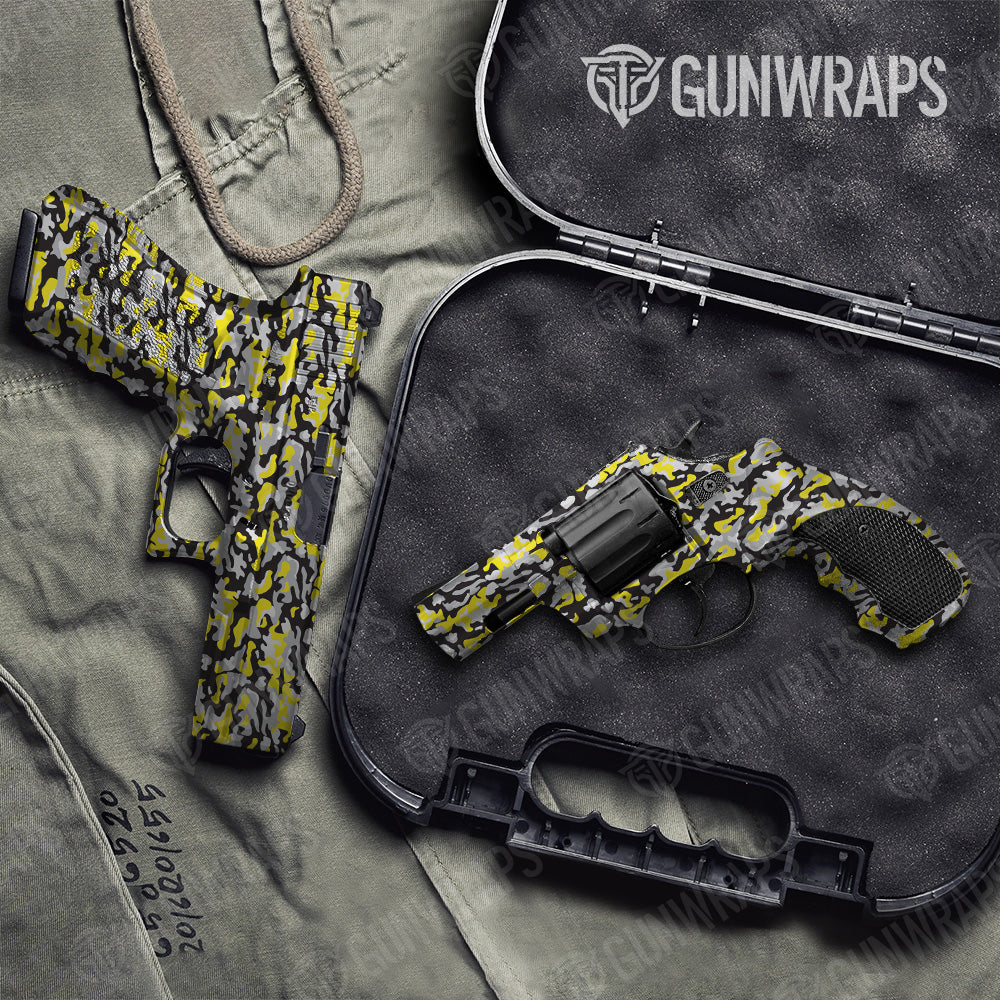 Pistol & Revolver Classic Yellow Tiger Camo Gun Skin Vinyl Wrap Online Sale