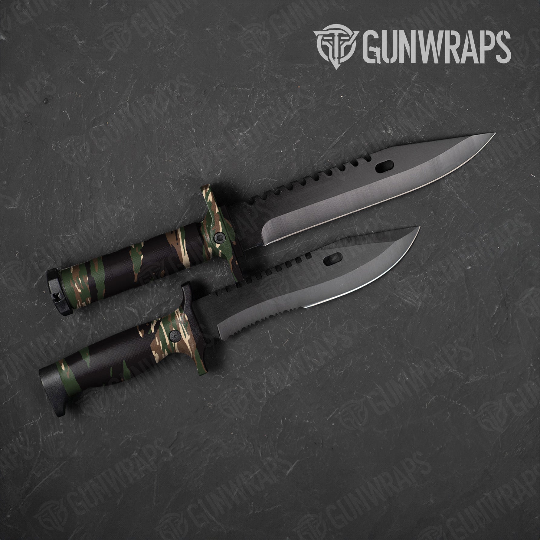 Knife Vietnam Tiger Stripe Woodland Gun Skin Vinyl Wrap