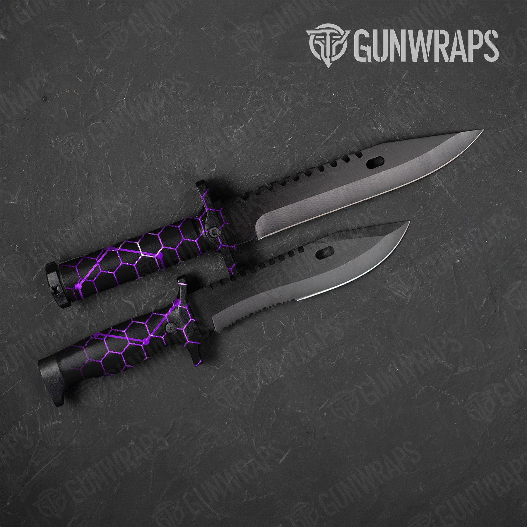 Knife Vivid Hex Purple Gear Skin Vinyl Wrap