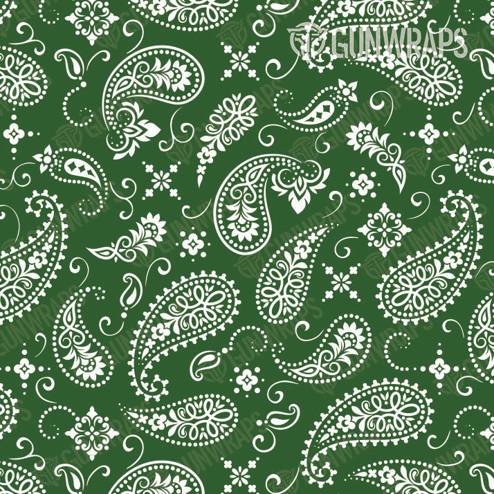 Pistol & Revolver Bandana Green & White Gun Skin Vinyl Wrap