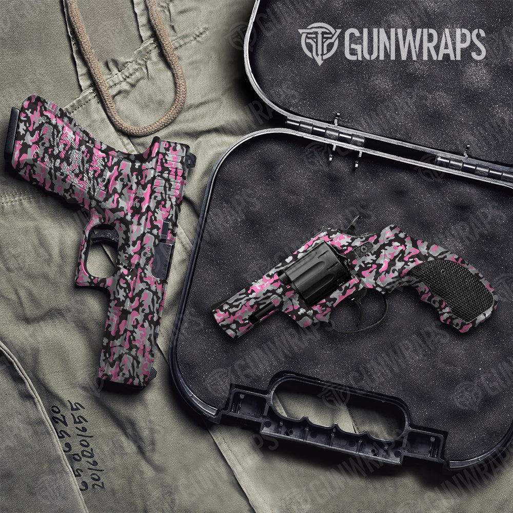 Pistol & Revolver Classic Pink Tiger Camo Gun Skin Vinyl Wrap Fashion
