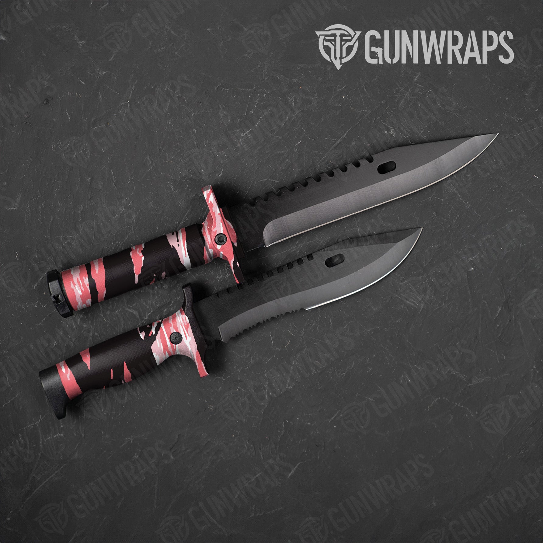 Knife Vietnam Tiger Stripe Pink Gun Skin Vinyl Wrap