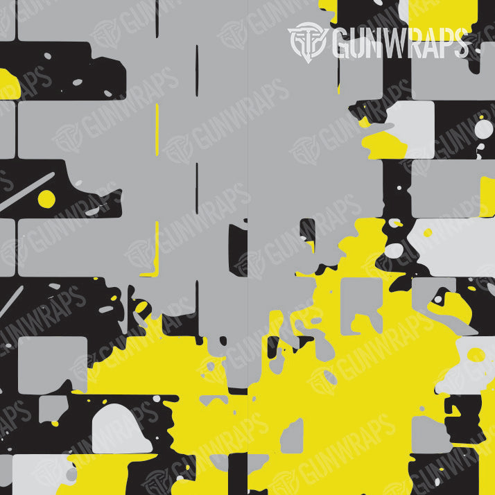 Pistol & Revolver Broken Plaid Yellow Camo Gun Skin Vinyl Wrap on Sale