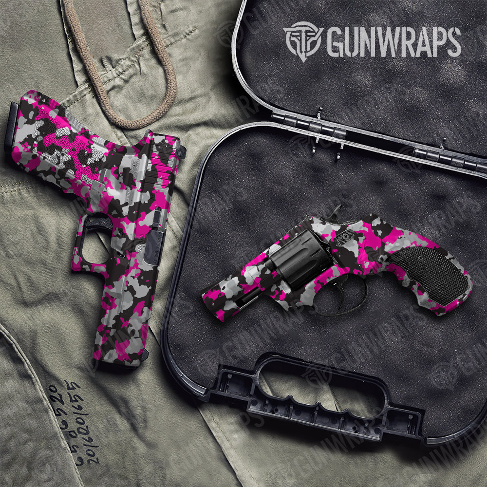 Pistol & Revolver Cumulus Magenta Tiger Camo Gun Skin Vinyl Wrap