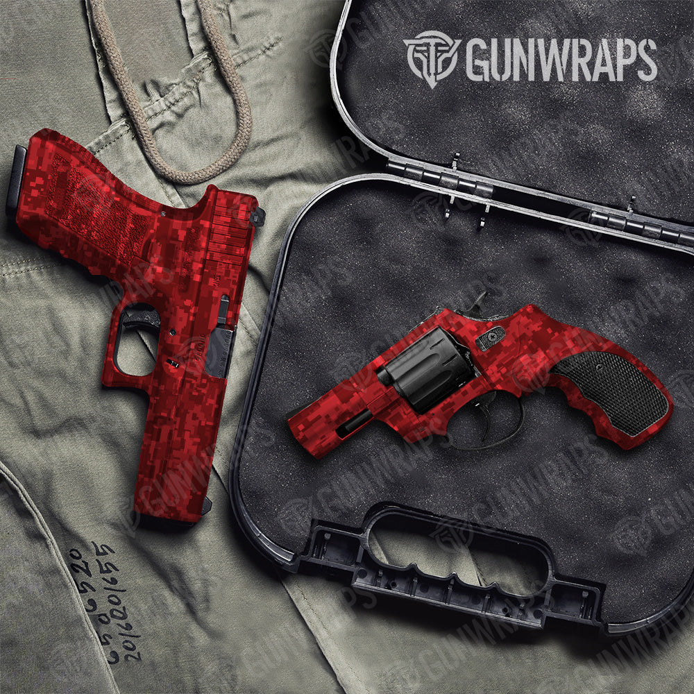 Pistol & Revolver Digital Elite Red Camo Gun Skin Vinyl Wrap Online