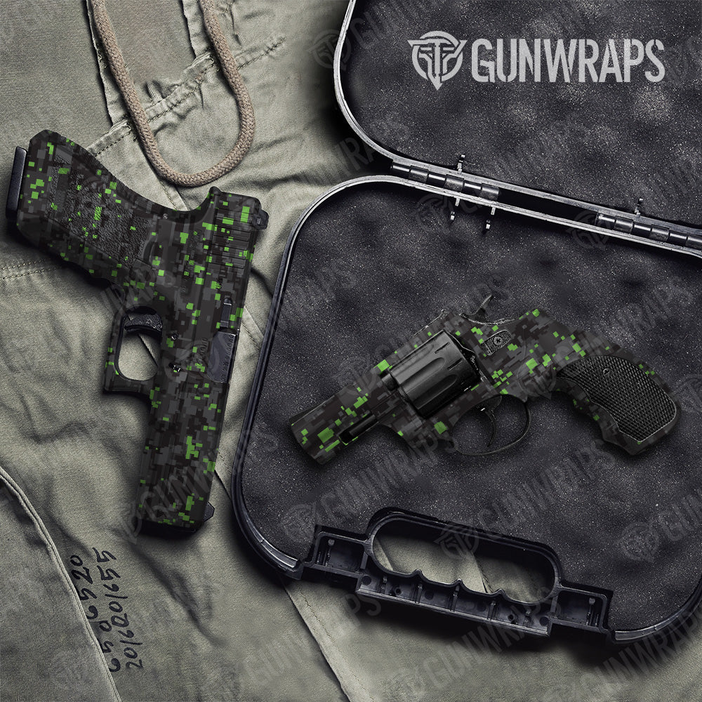 Pistol & Revolver Digital Metro Green Camo Gun Skin Vinyl Wrap