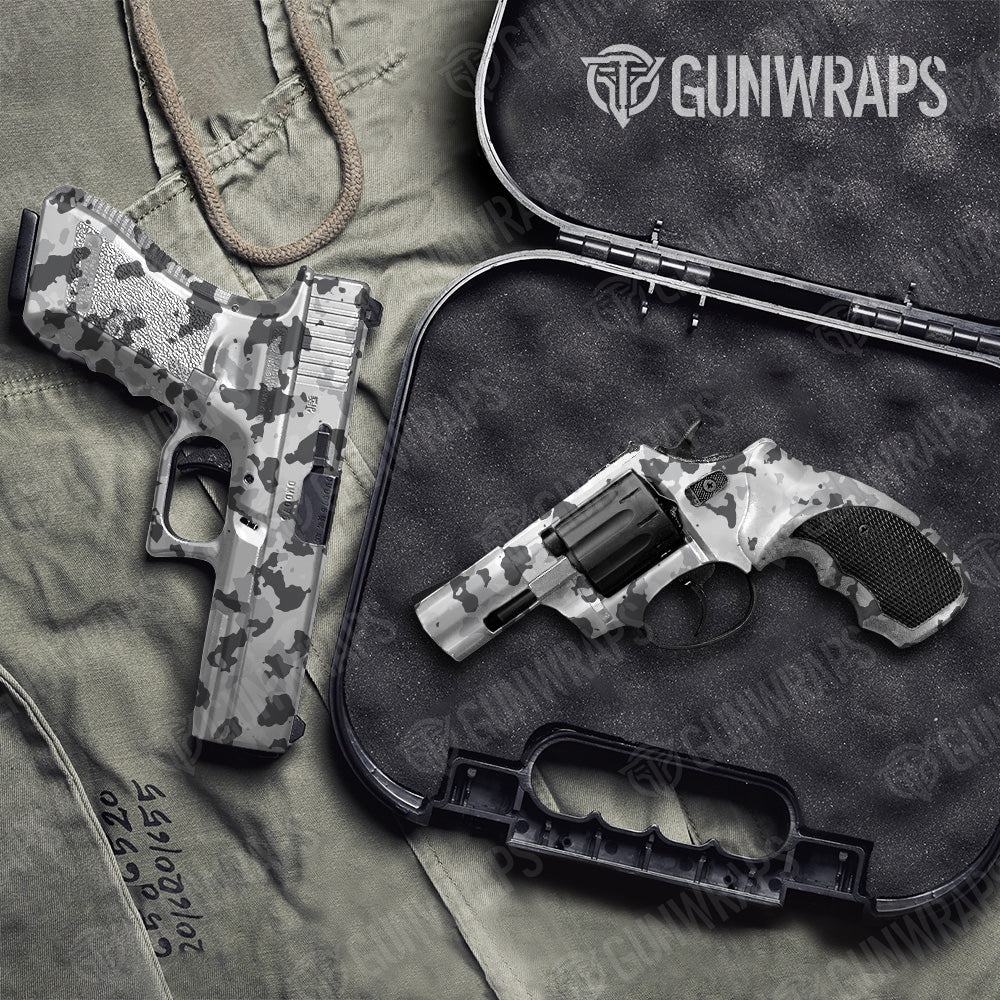 Pistol & Revolver Cumulus Snow Camo Gun Skin Vinyl Wrap