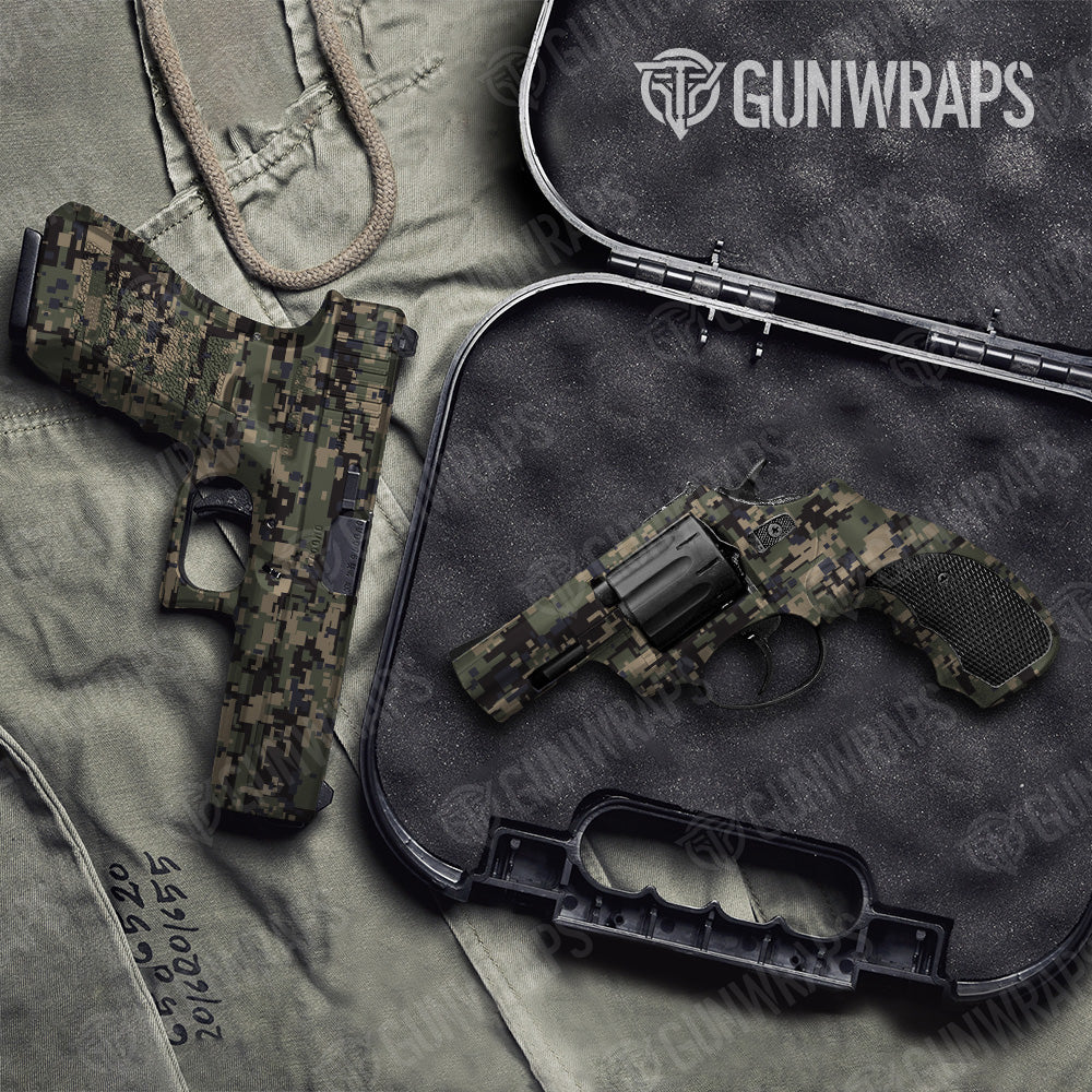Pistol & Revolver Digital Militant Blue Camo Gun Skin Vinyl Wrap