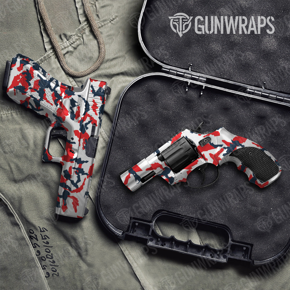 Pistol & Revolver Erratic America Camo Gun Skin Vinyl Wrap