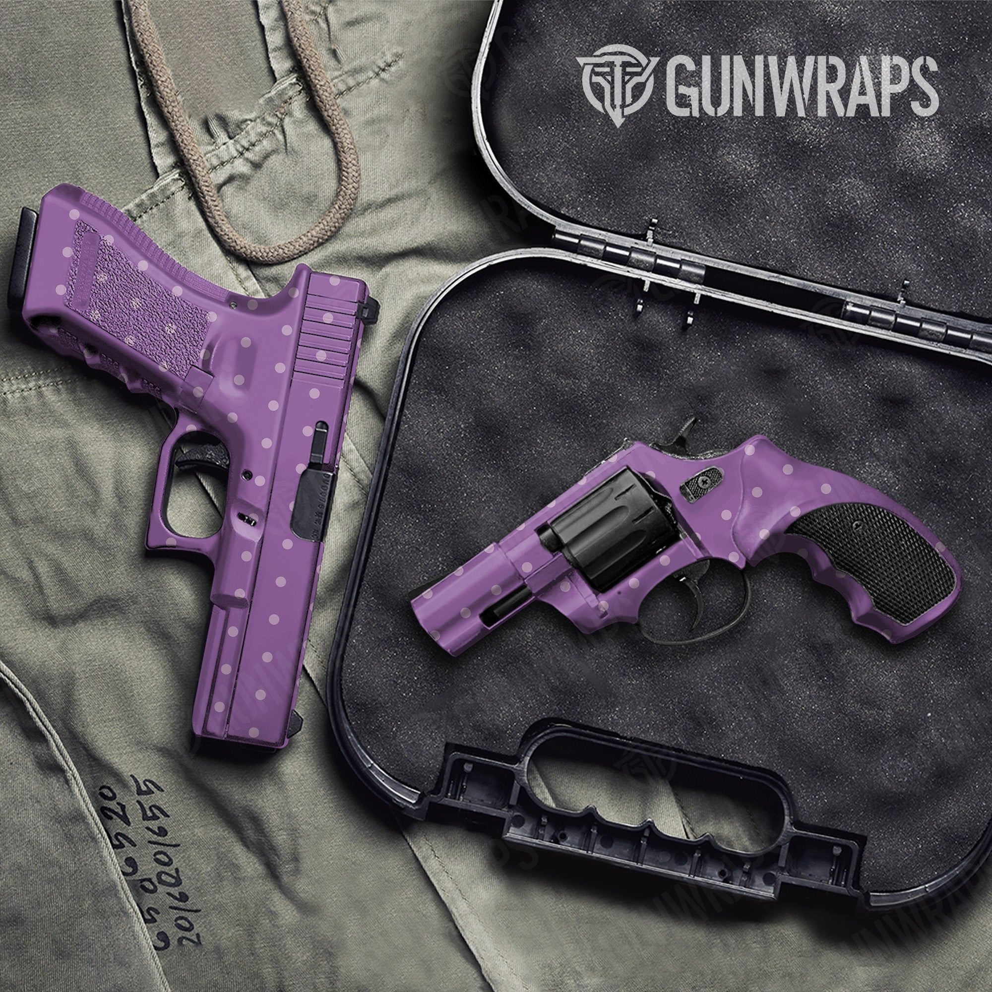 Pistol & Revolver Dotted Lavender Gun Skin Vinyl Wrap