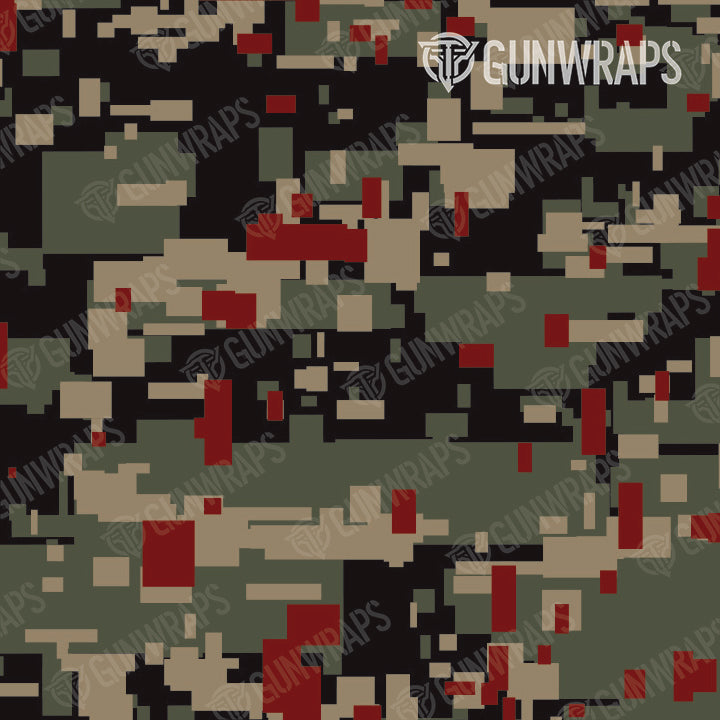 Pistol & Revolver Digital Militant Red Camo Gun Skin Vinyl Wrap Hot on Sale