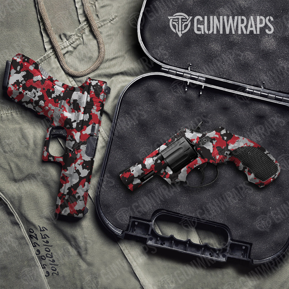 Pistol & Revolver Cumulus Red Tiger Camo Gun Skin Vinyl Wrap Supply