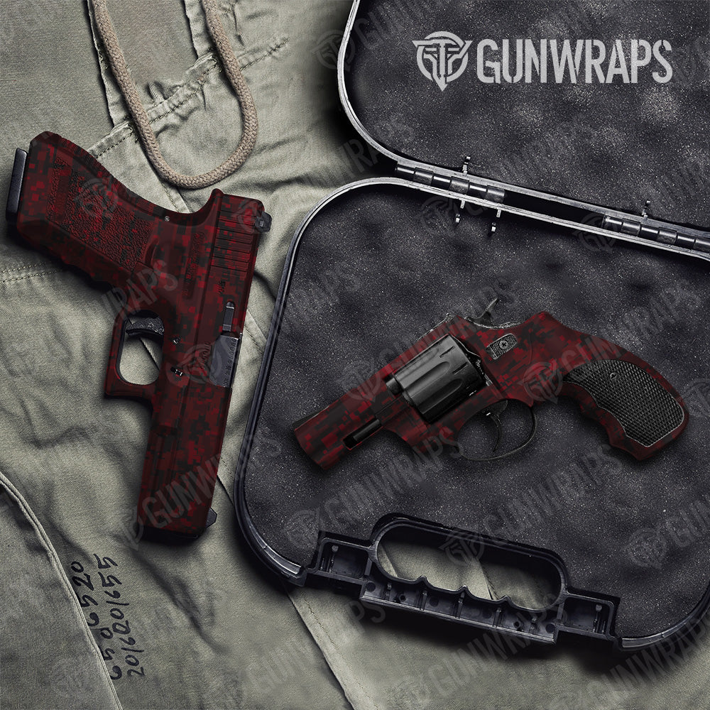 Pistol & Revolver Digital Vampire Red Camo Gun Skin Vinyl Wrap