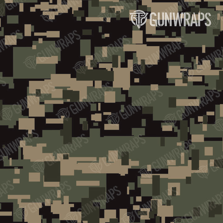 Pistol & Revolver Digital Militant Green Camo Gun Skin Vinyl Wrap