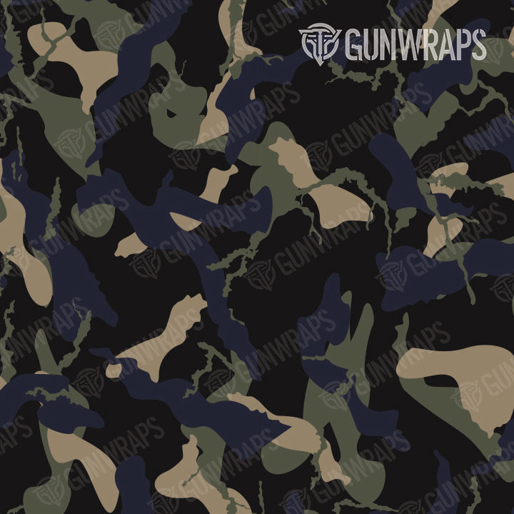 Pistol & Revolver Ragged Militant Blue Camo Gun Skin Vinyl Wrap