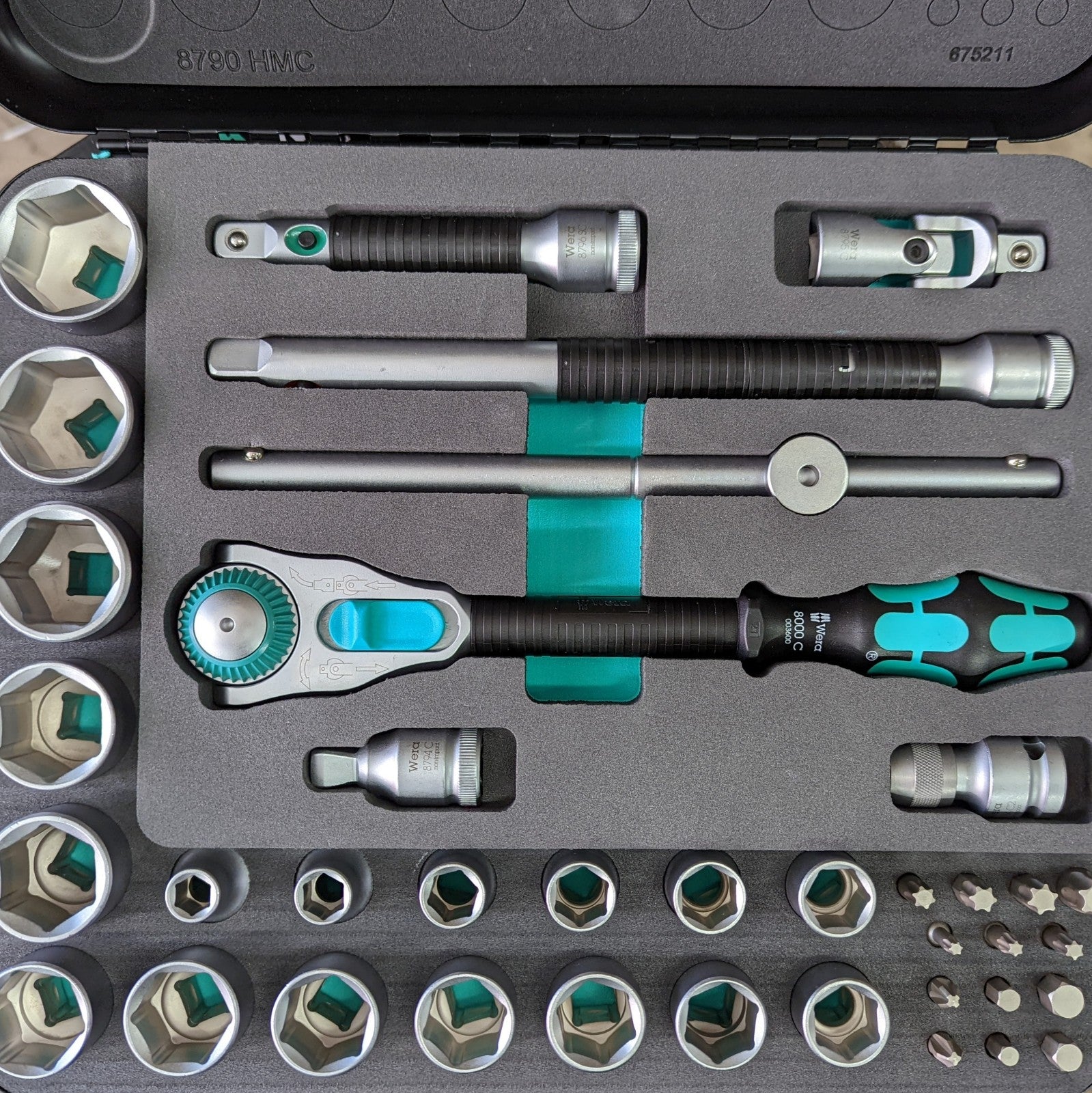 Wera 8100 38-Piece Imperial Zyklop Speed Ratchet Set, 1/2″ drive (05003647001)