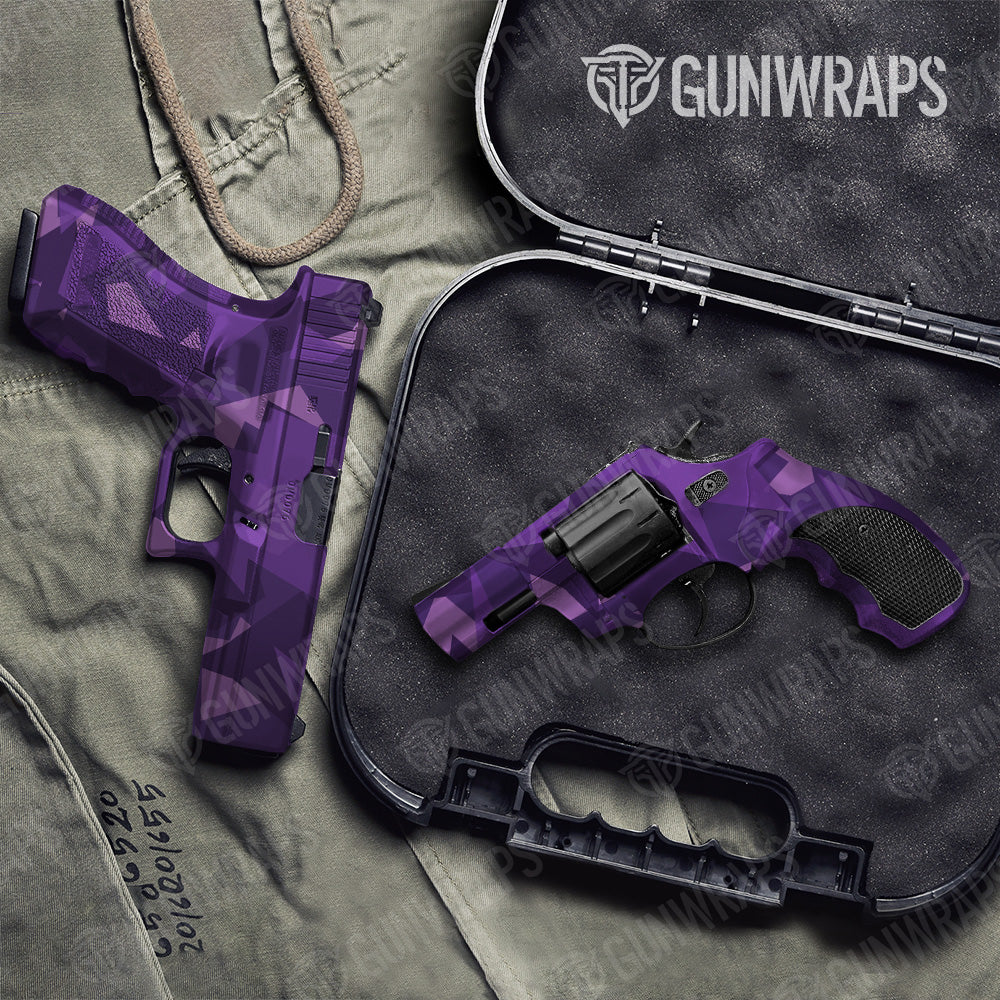 Pistol & Revolver Shattered Elite Purple Camo Gun Skin Vinyl Wrap