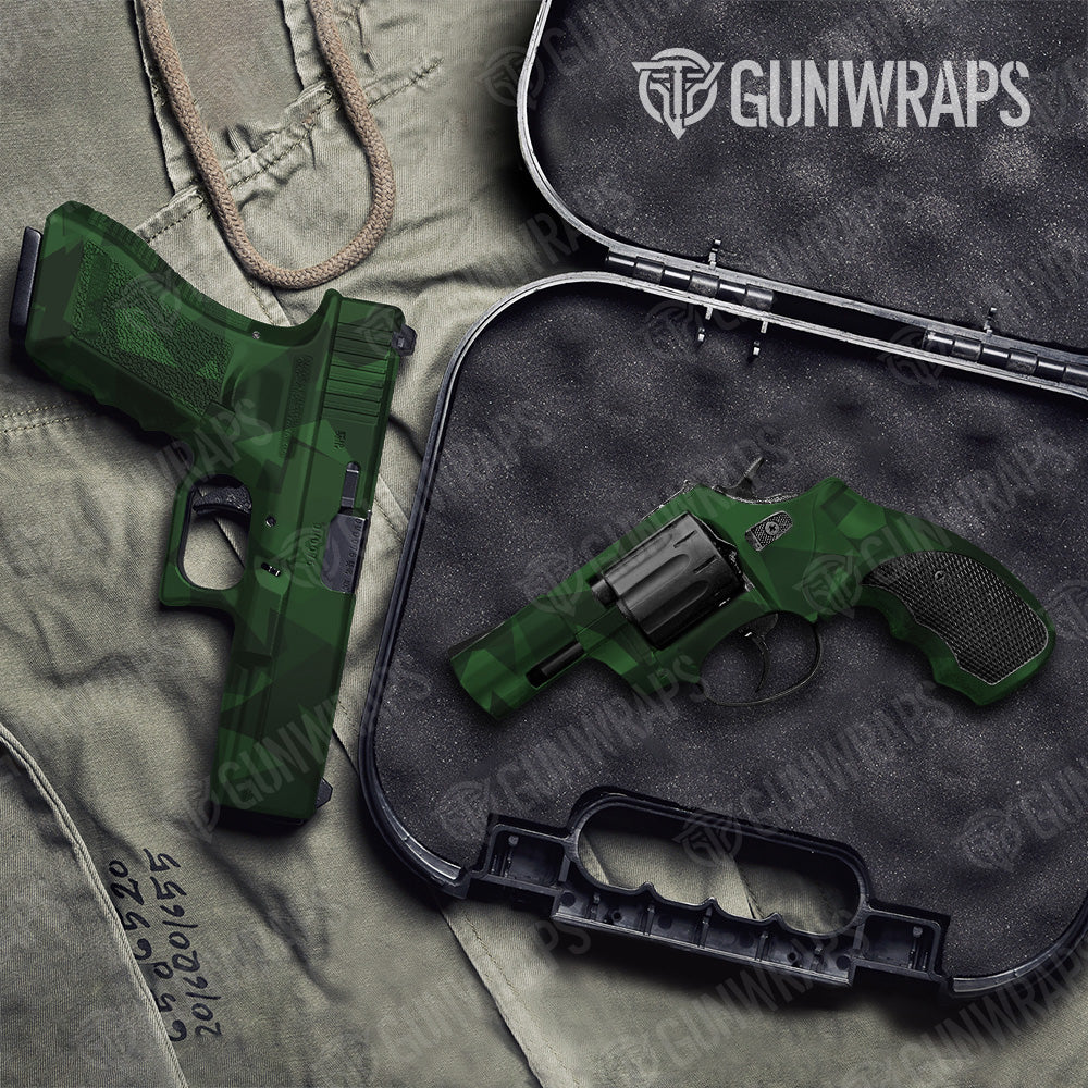 Pistol & Revolver Shattered Elite Green Camo Gun Skin Vinyl Wrap