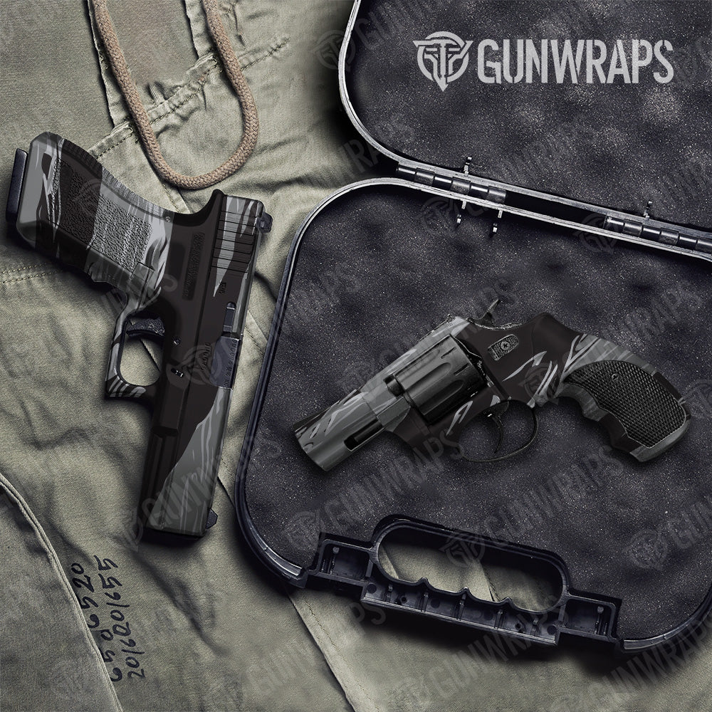 Pistol & Revolver Shredded Urban Night Camo Gun Skin Vinyl Wrap