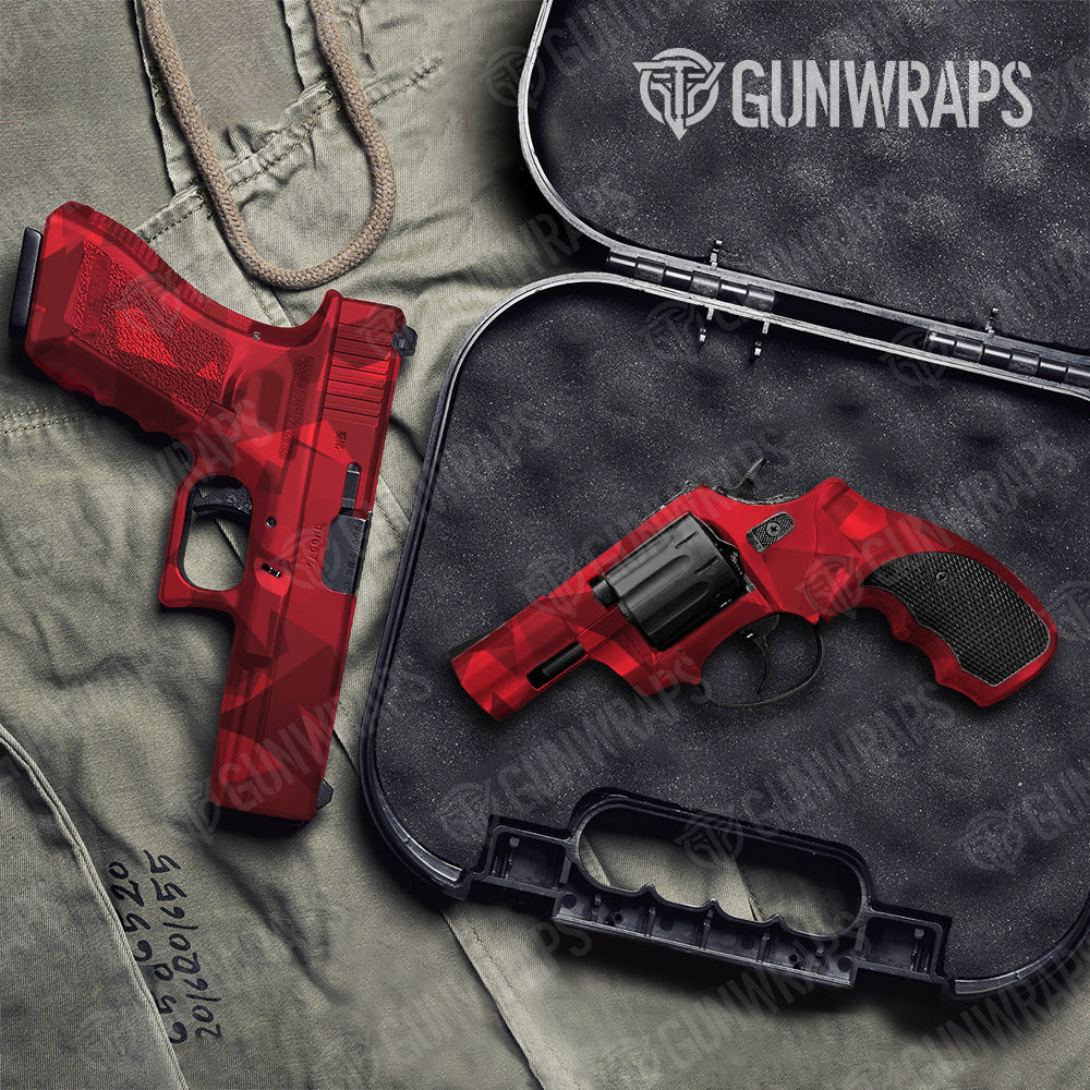 Pistol & Revolver Shattered Elite Red Camo Gun Skin Vinyl Wrap