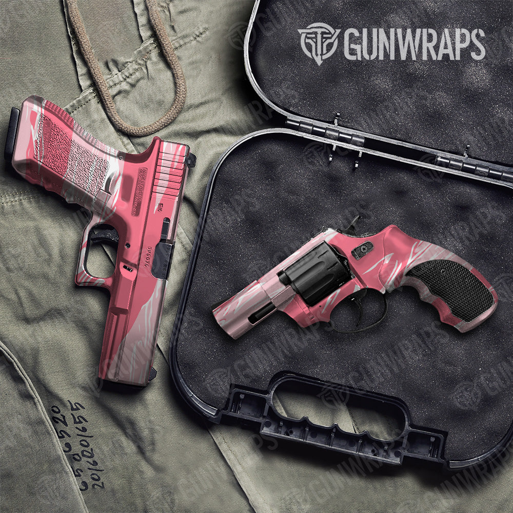 Pistol & Revolver Shredded Pink Camo Gun Skin Vinyl Wrap