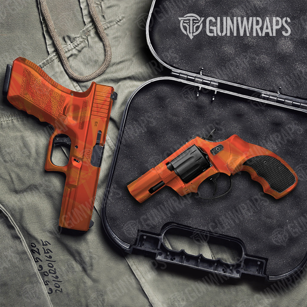 Pistol & Revolver Sharp Elite Orange Camo Gun Skin Vinyl Wrap