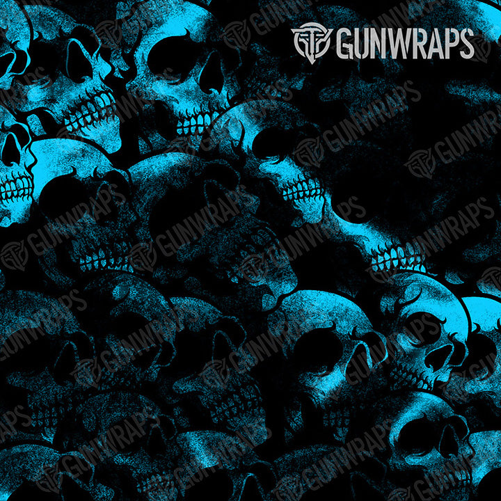 Pistol & Revolver Skull Cyan Gun Skin Vinyl Wrap