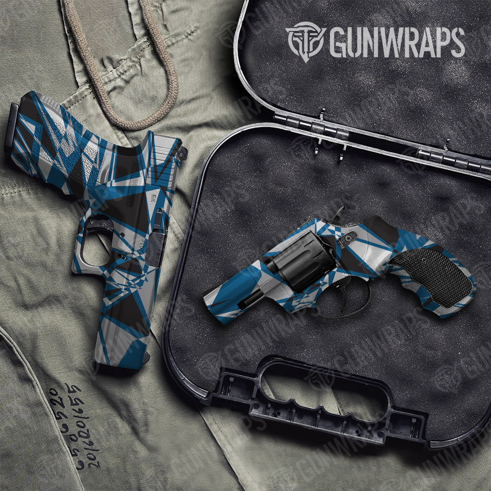 Pistol & Revolver Sharp Blue Tiger Camo Gun Skin Vinyl Wrap
