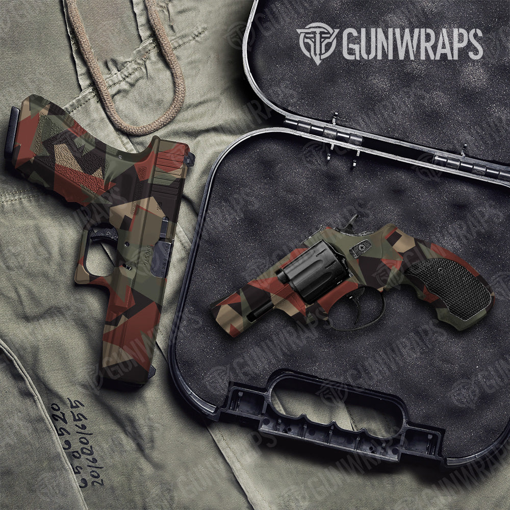 Pistol & Revolver Shattered Militant Copper Camo Gun Skin Vinyl Wrap