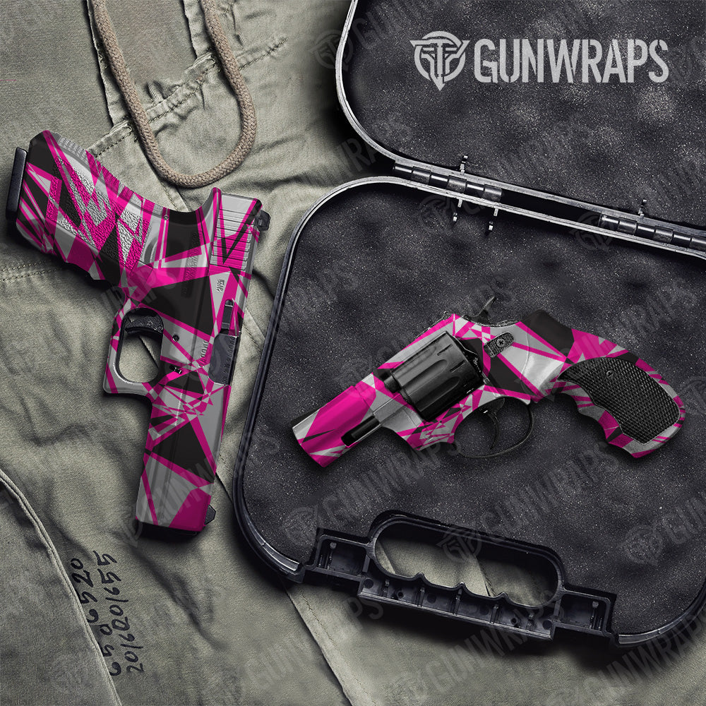 Pistol & Revolver Sharp Magenta Tiger Camo Gun Skin Vinyl Wrap | Blowout | 817329