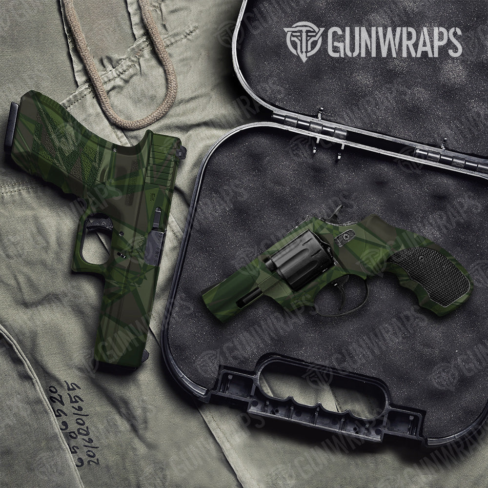 Pistol & Revolver Sharp Army Dark Green Camo Gun Skin Vinyl Wrap