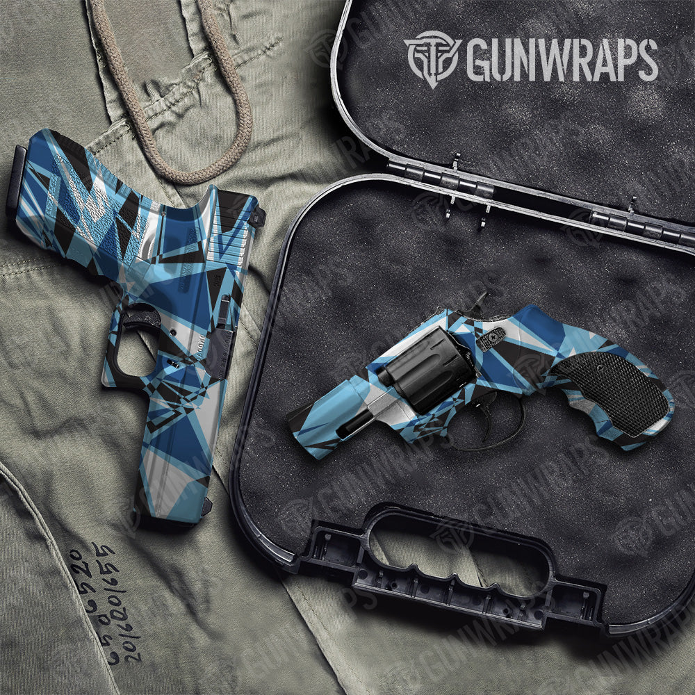 Pistol & Revolver Sharp Baby Blue Camo Gun Skin Vinyl Wrap