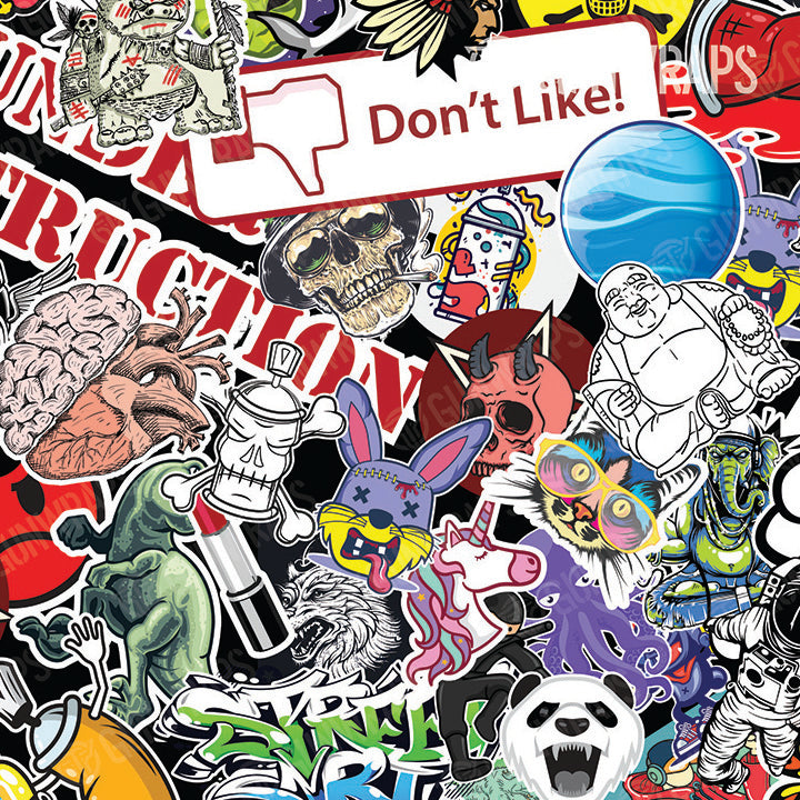 Pistol & Revolver Sticker Bomb Color Gun Skin Vinyl Wrap