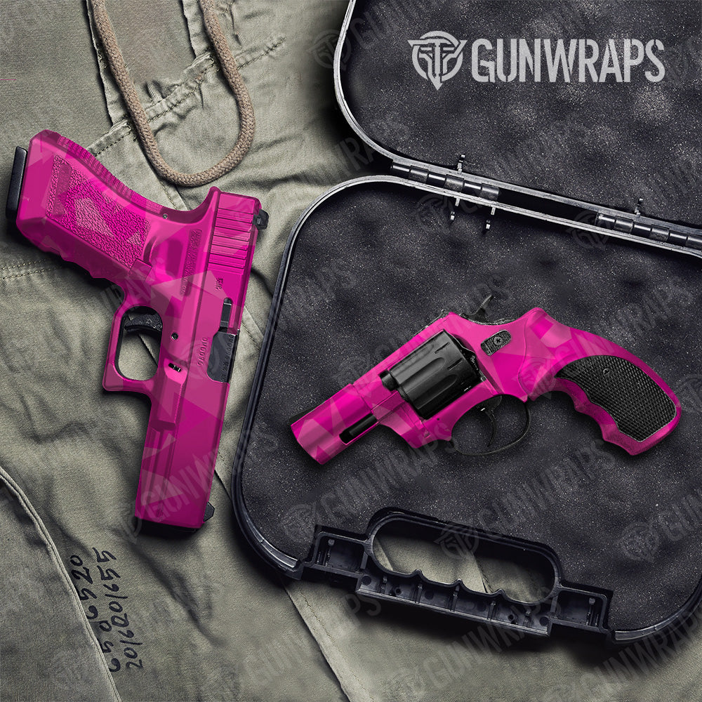 Pistol & Revolver Shattered Elite Magenta Camo Gun Skin Vinyl Wrap