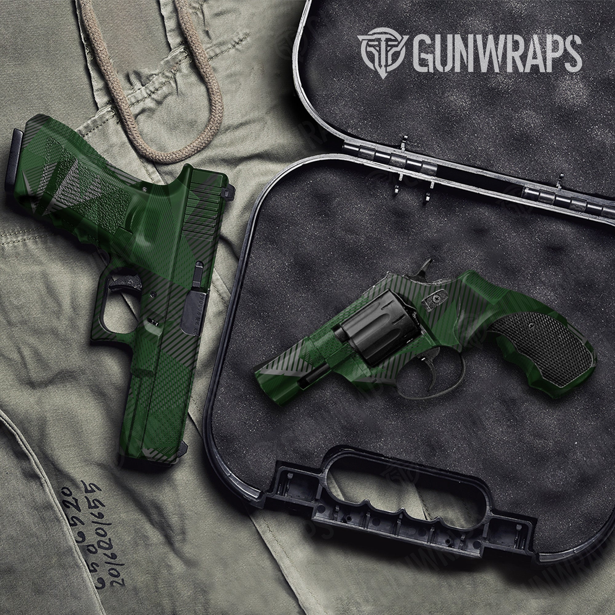 Pistol & Revolver Trigon Elite Green Gun Skin Vinyl Wrap