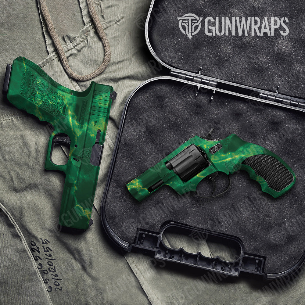 Pistol & Revolver Stone Jade Marble Gun Skin Vinyl Wrap