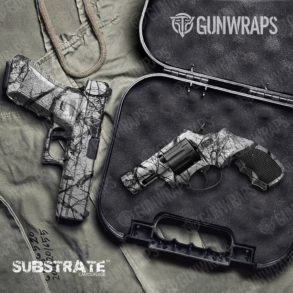 Pistol & Revolver Substrate Snow Stalker Camo Gun Skin Vinyl Wrap Film Sale