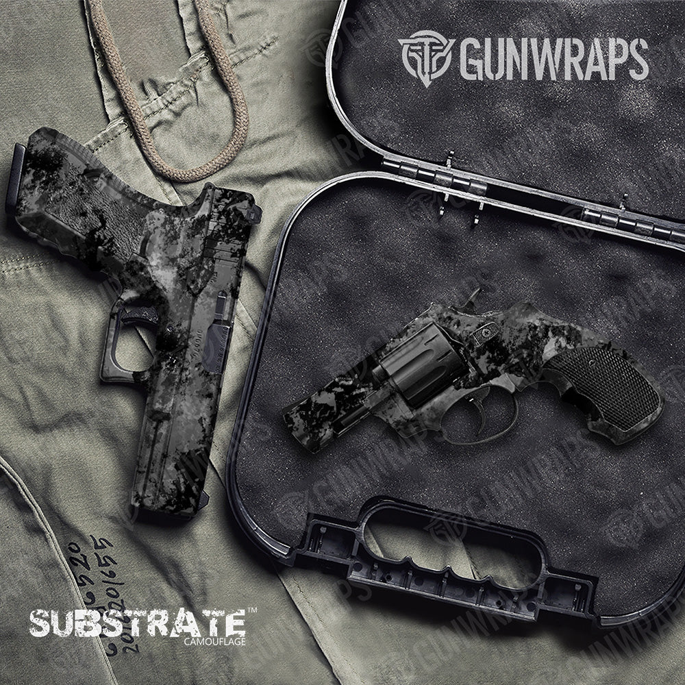 Pistol & Revolver Substrate Steel Camo Gun Skin Vinyl Wrap Film