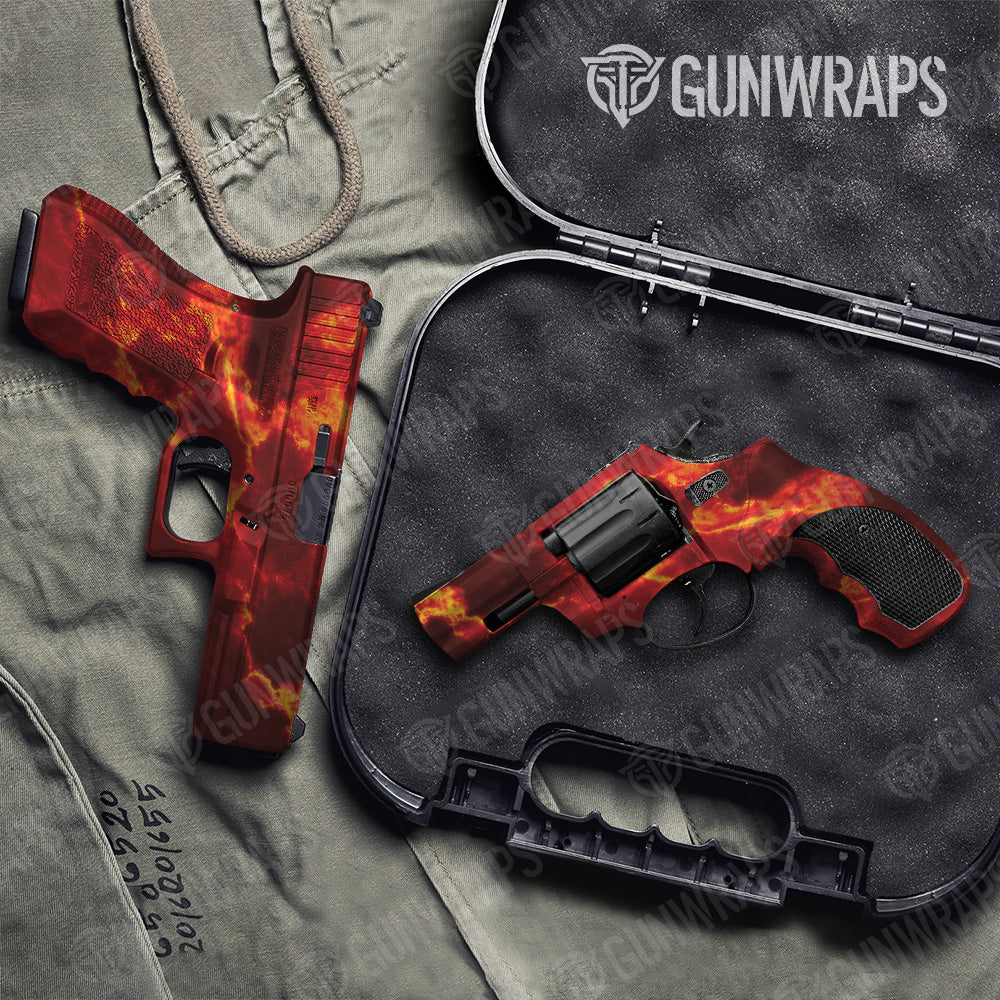 Pistol & Revolver Stone Magma Marble Gun Skin Vinyl Wrap on Sale