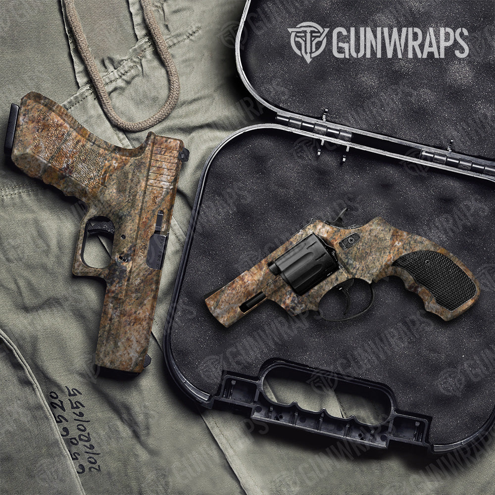 Pistol & Revolver Stone Tuscan Brown Granite Gun Skin Vinyl Wrap Discount
