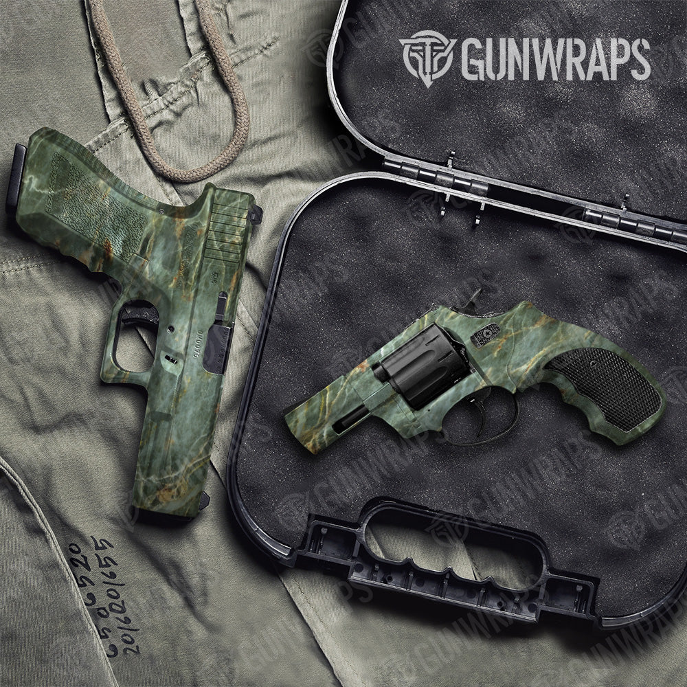 Pistol & Revolver Stone Uba Tuba Green Marble Gun Skin Vinyl Wrap